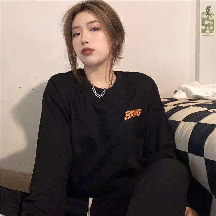 

Loose American style vintage velvet sweater women s 2025 season new Korean version crew neck jacket women s trend 3XL чорний