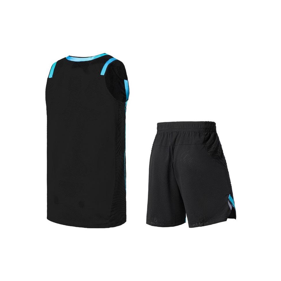 Li Ning Professional Basketball Series Competition Training Basketball Vest And Shorts Set Men Sportswear Black AATS001-1