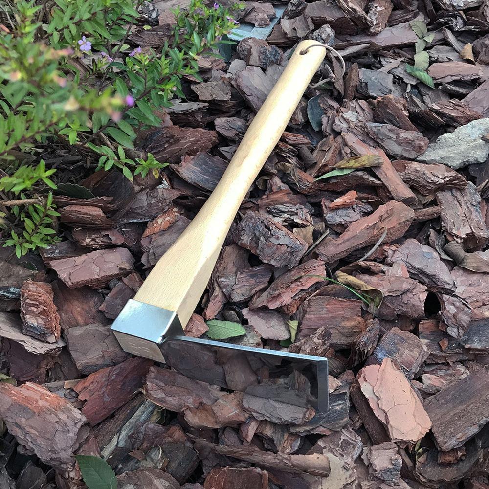 Silver Garden Hoe Stainless Steel Mini Grub Hoe Durable Grubbing Hoe