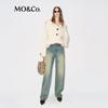 MO&Co. Lambswool Dropped Shoulder Knit Sweater