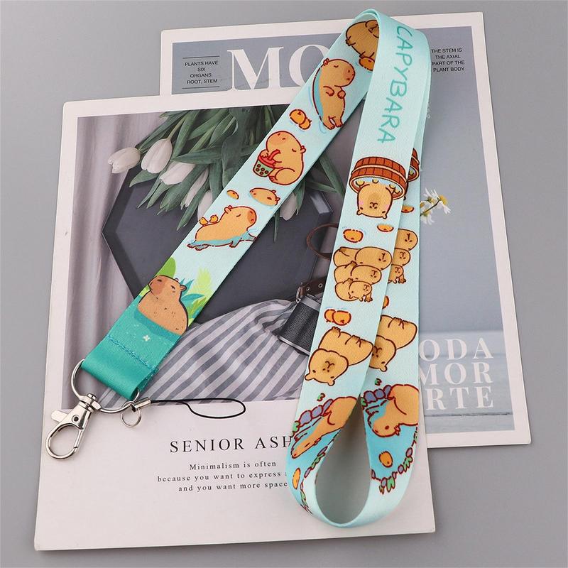 Cartoon Capybara Duck Cute Lanyard For ID Credit Bank Card Cover Badge Holder Phone Charm Key Lanyard Keychain Accessories