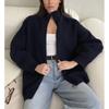 Übergroßer Strickcardigan Damen Übergröße Lockerer Schnitt Langarm Dick Warm Offene Vorderseite Mit Doppelreißverschluss