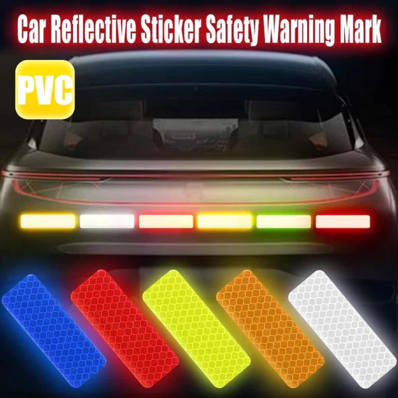 10 piezas/juego de pegatinas reflectantes para parachoques de coche, cinta de advertencia reflectante, pegatinas reflectoras seguras, calcomanías, accesorios de estilo automático