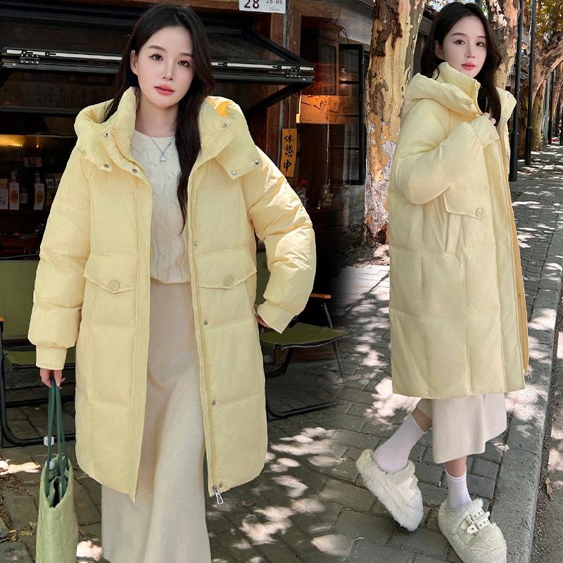 Autumn and Winter New Down Cotton Jacket Women's Mid-length 2025 New Winter Loose Slimming Fashion Hooded Thickened Korean
