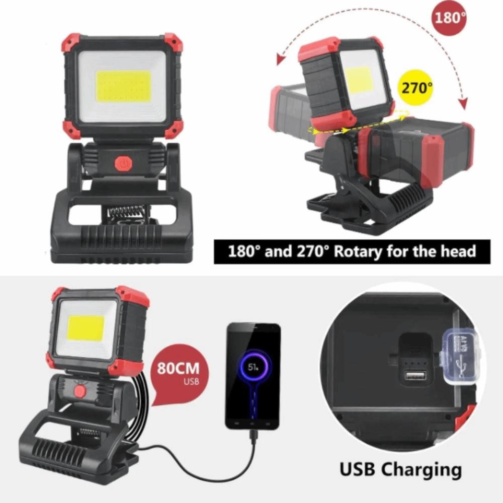 Waterproof LED Work Light Cordless COB Work Light Clip on Worklight Portable Work Light Work Light