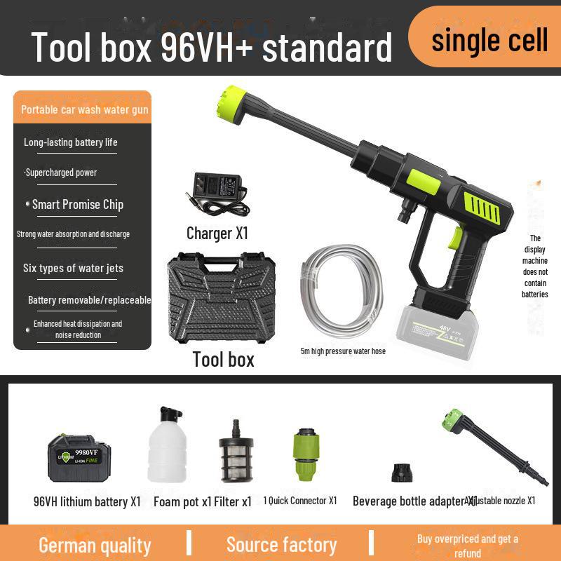 Portable High-Pressure Wireless Water Gun for Car Washing and Cleaning
