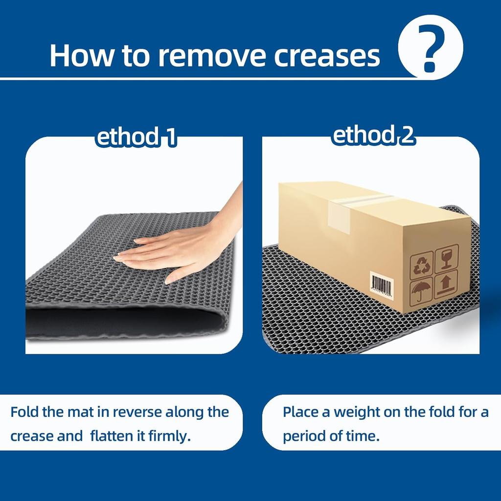 EVA Honeycomb Cat Litter Mat - Cat Litter Scatter Control Mat, 2-Layer Waterproof and Urine-Proof | Non-Slip | Easy Clean | for Single-Cat