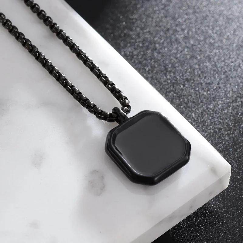

Simple Stainless Steel Double Dog Tag Necklace High Polished Titanium Steel Pendant Can Be Men\ s Jewelry