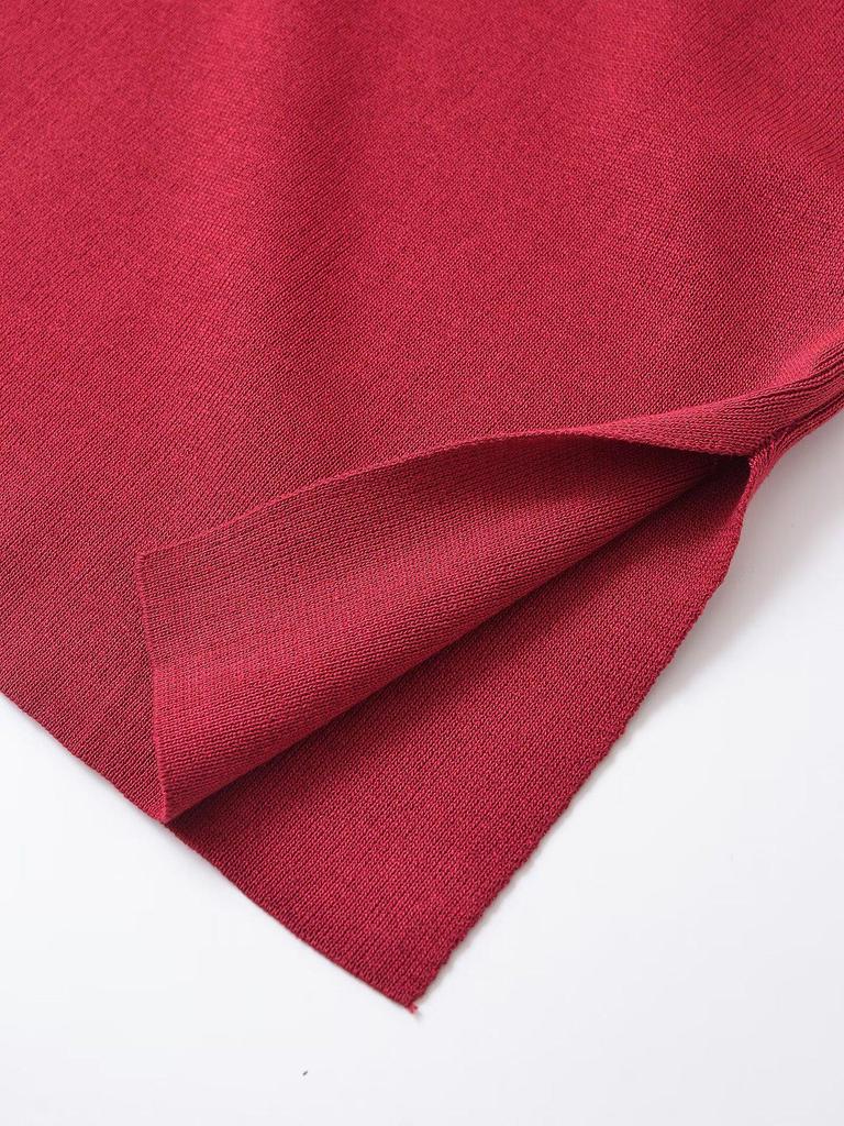 Winter 2024 Women's European-American Style Fashion Slit Top & Wide Hem Short Skirt