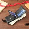 Portofel scurt de buzunar pentru bărbați Portofel minimalist cu multiple sloturi pentru carduri Fereastră pentru acte Portofel cu suport pentru monede și carduri pentru călătorii și utilizare zilnică