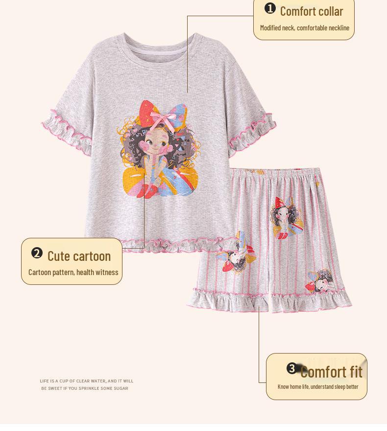 Girls' Summer Modal Pajamas: Short Sleeve, Breathable Home Wear for Kids (2026)