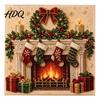Kit Ornamento Casa Invernale Kit Pittura Perle Finte di Natale Arte 3D Fai da Te con Cornice Perline Artigianato per Adulti Principianti Decorazione Murale Festiva