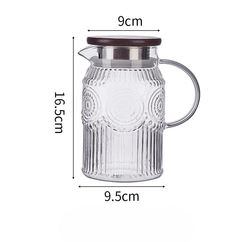 

Легкий Роскошный Стеклянный Термостойкий Чайник Чайник для Холодной Воды Большой Емкости Домашняя Гостиная с Ручным Креативным Чайником для Холодной Воды Чайник с Цветами