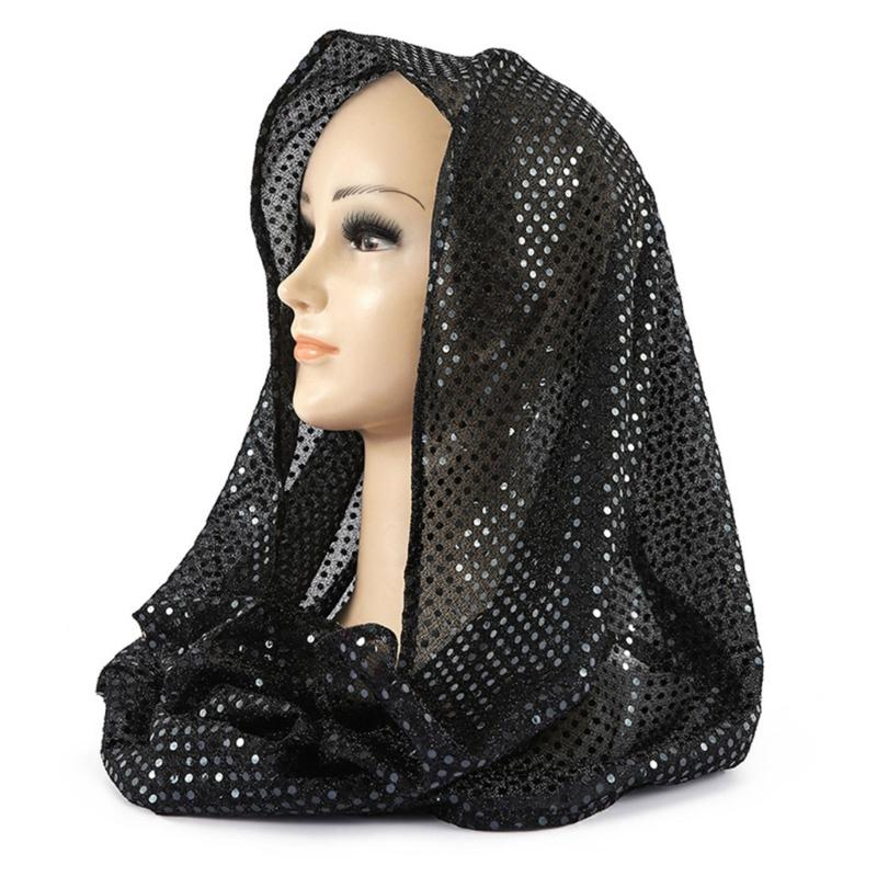 Stylish Muslims Headscarf Embellished With Sparkling Sequins Lightweight And Comfortable Headwear For Daily Wear