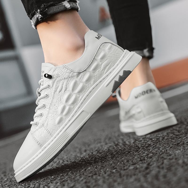Herrenmode Italienischer Stil Echtes Leder Oxford Schuhe Outdoor Rutschfest Lässige Lederschuhe Flache Designer Krokodilmuster Arbeitsschuhe
