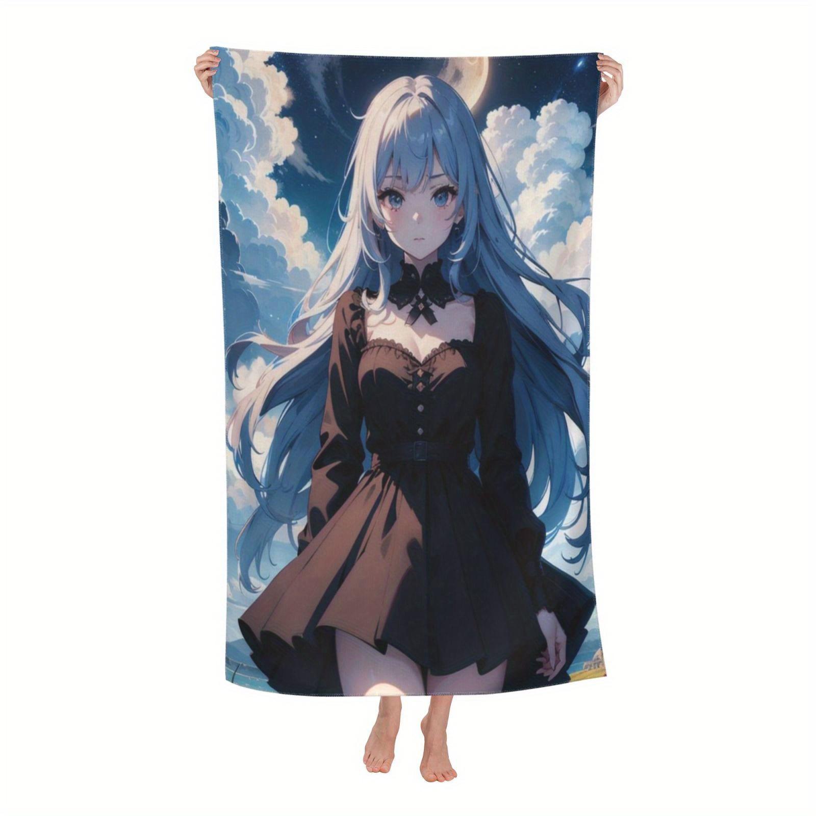 

Elegant Anime Gothic Girl Bath Towel - Soft,Super Absorbent &Unique Design for Everyday Use & Perfect Gift for Anime Enthusiasts 50x100cm
