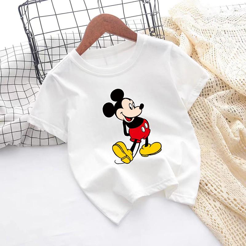 Unisex Kids' Pure Cotton Cartoon T-Shirt - Summer Short Sleeve