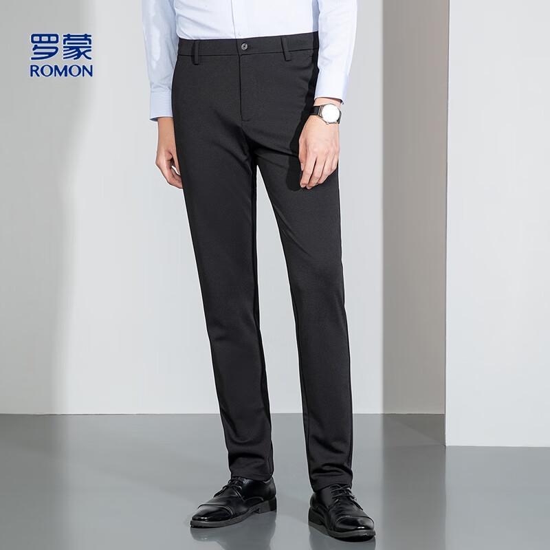 Romon Men's Four-Way Stretch Straight-Leg Business Casual Trousers