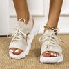 Mesh Women Sandals Summer Shoes for Women Trend Lace-up Platform Sandals Open Toe Beach Casual Heeled Sandals
