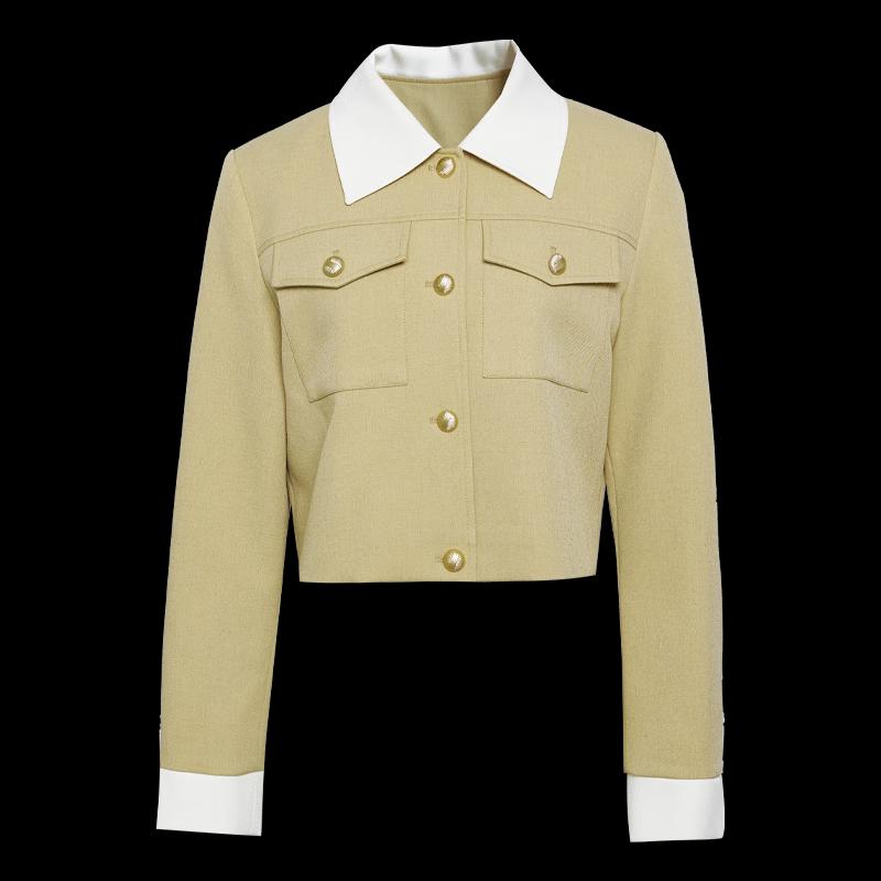Tatu Women's Color Block Patchwork Cropped Jacket
