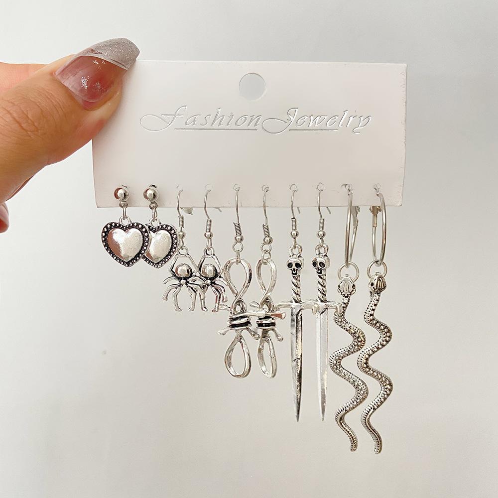Butterfly, Snake & Sword Earrings Set: Retro European & American Style for Women - Perfect for Halloween