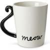 VOTUM Black Cat Coffee Mug,12 Oz Ceramic Tea Cup with Tail Handle and Paw Prints Inside — Cute Handmade Gift for Feline Lovers,Women