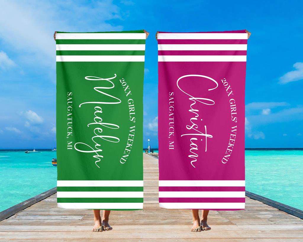 Microfiber Oversized Beach Towel Girls Weekend Trip New Beach Towel Family Friends Sisters Trip for Summer Vacation Seaside