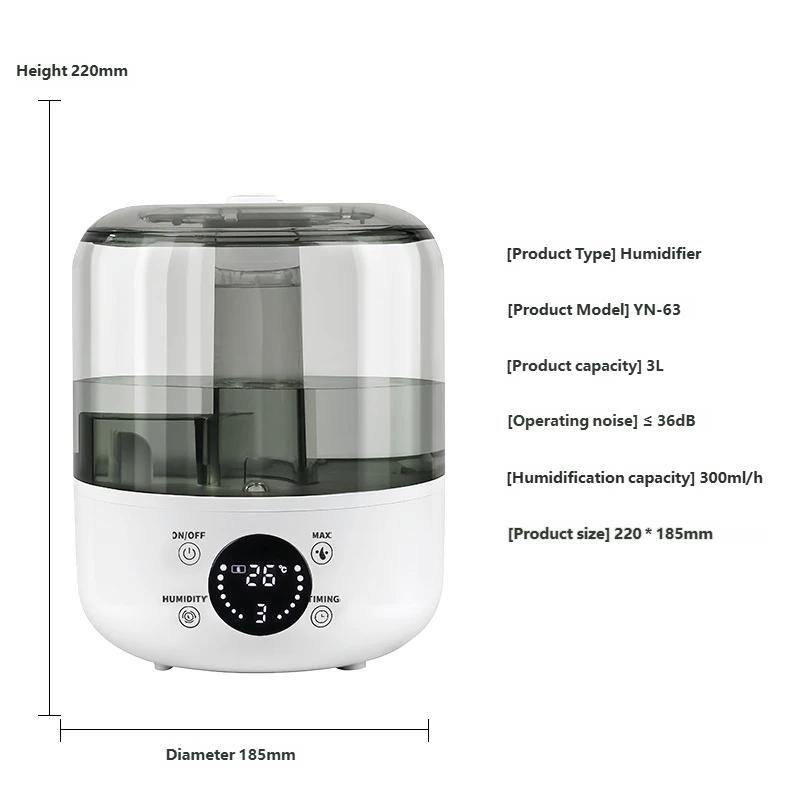 CK2 3L Professioneller großer Haushalts-Luftbefeuchter, leise, mit Pflanzen-Sprühfunktion, Aroma-Diffusor mit Fernbedienung, Timer