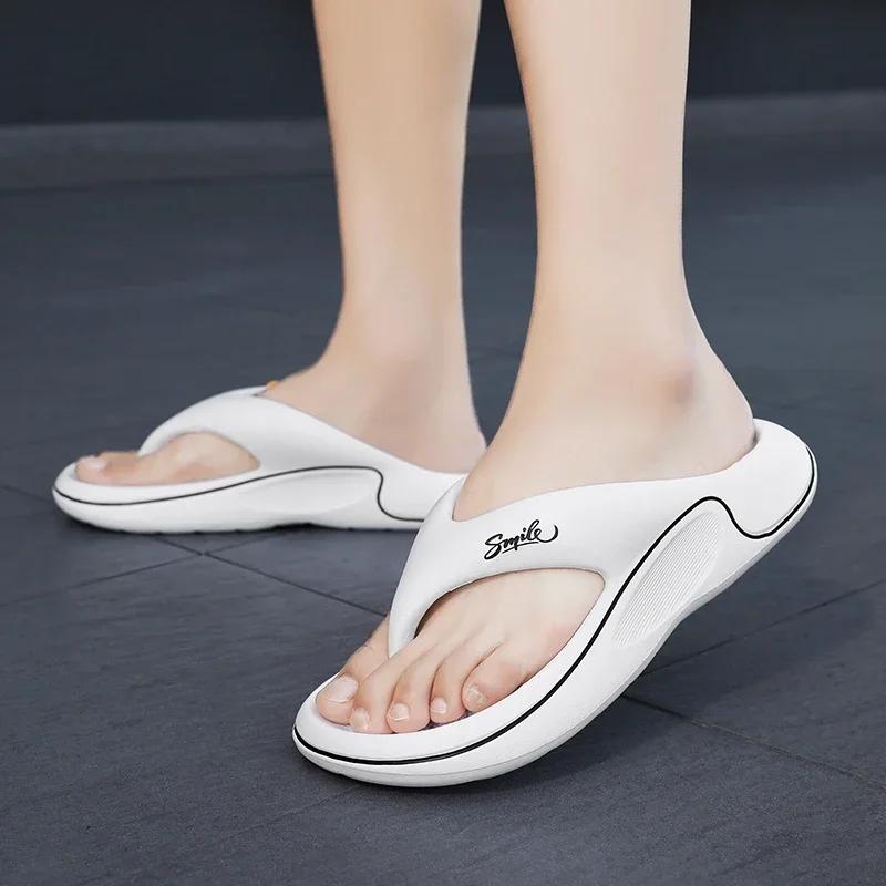 Summer Men Flip Flops Soft Sole EVA Beach Slippers for Men Outdoor Platform Casual Shoes Home Non-slip Bathroom Slides Shoes