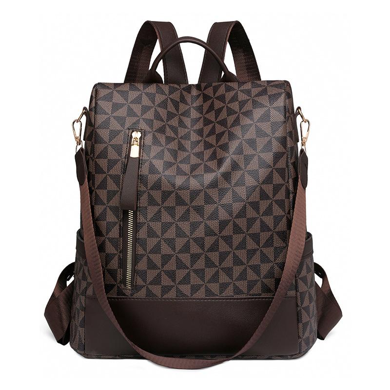 Fashion printed backpack women's new Korean version large capacity retro anti-theft backpack multi-purpose leisure travel bag