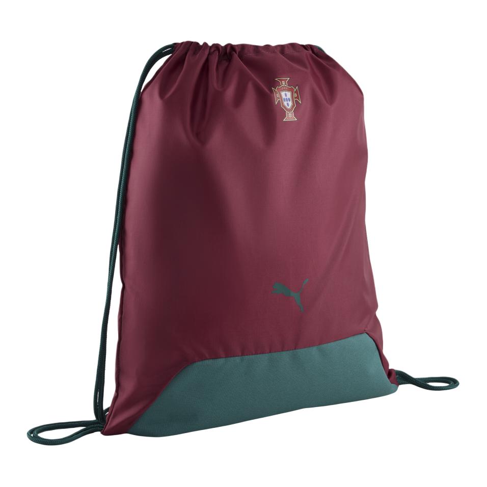 Puma X Portugal National Team Teamgoal Color Block Drawstring Fabric Backpack Unisex Backpack Deep-Red 09246111 Dark Red
