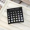Retro Heart-Shaped Zirconia Crystal Stud Earrings Set - 12 Pairs