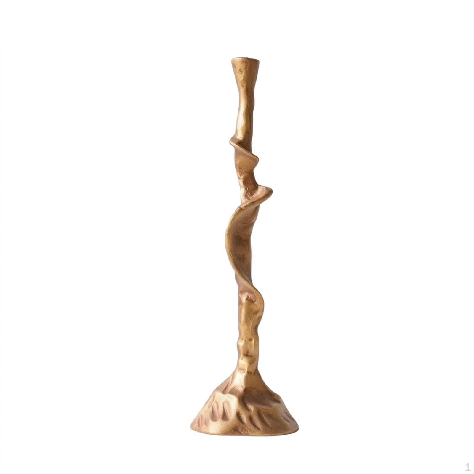 Taper Candle Holder Decorative Geometric Candlestick Metal Sculptural for