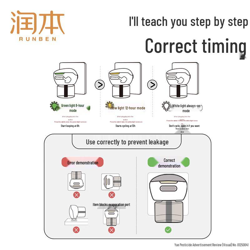 RUNBEN Electric Mosquito Repellent Liquid & Refill