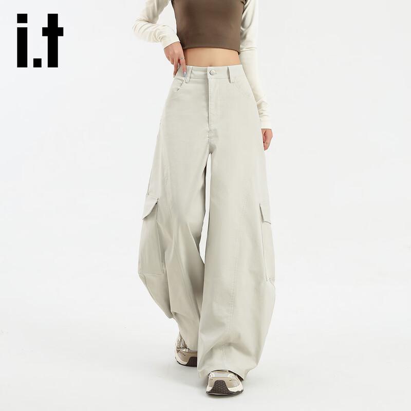 

izzueit Women s High-Waisted Multi-Pocket Loose Wide-Leg Pants XL