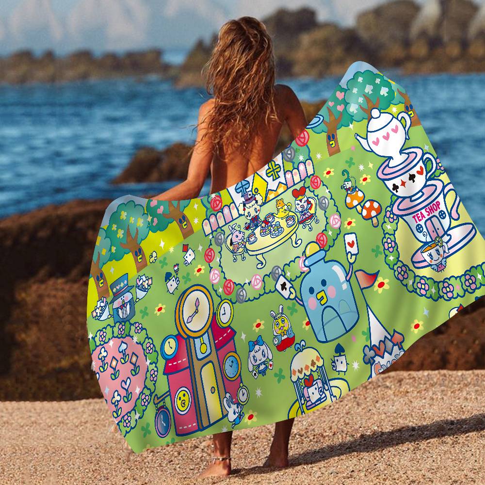 Classic T-Tamagotchi Cut Friend Game  Bath Towel Microfiber Soft Water Absorbing Breathable For Girl Kids Decorative Beach Towel
