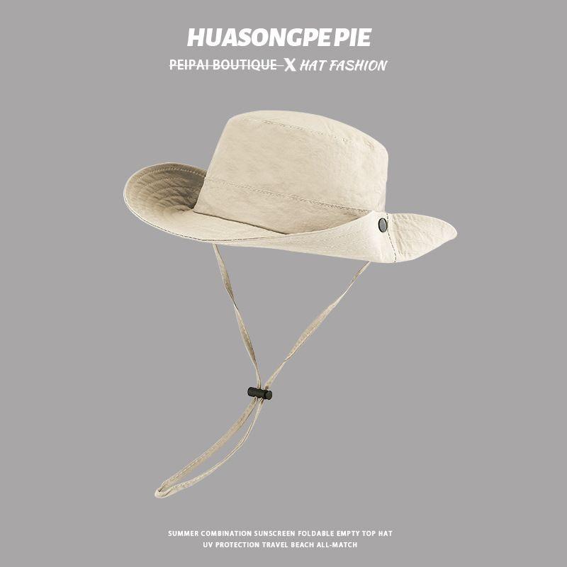 

Alpine Cap Men Outdoor Fishing Sun Hat Pure Color All-Matching Spring/Summer Sun Protection Hat Travel Quick-Drying Bucket Hat C3670 beige M(56-58cm)
