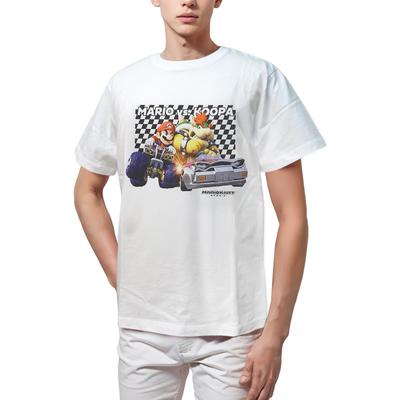 Fine Plus Short Sleeve Mario Kart Mario Bowser 3D Racing Merchandise Character Print T-Shirt