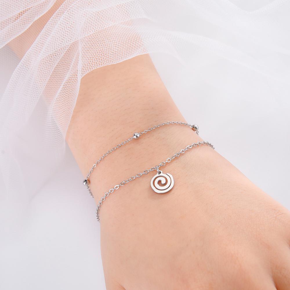 Dawapara Triskele Triple Spiral Charm Armband Triskelion Symbol Celtics Amulett Edelstahl Frauen Schmuck