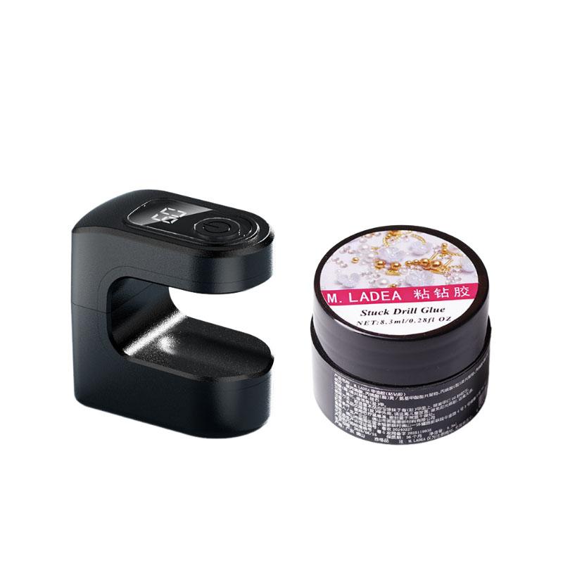 Portable Nail Dryer UV LED Gel Polishing Lamp and Stuck Drill Glue Set Household & Salon Nail Art Tools Nails Curing Accessories