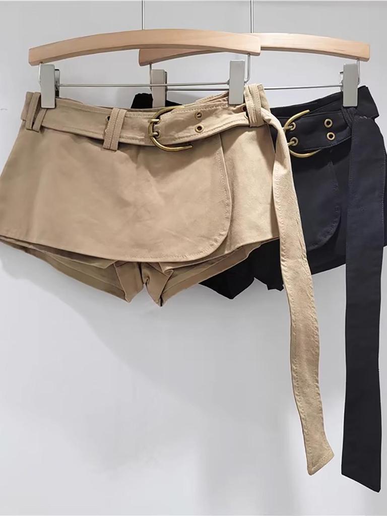 Retro Khaki Slimming Mini Skirt for Women - Autumn 2026 Edition: Anti-Exposure, Versatile, Hip-Hugging Design
