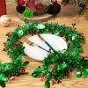 20/2M Christmas Tinsel Garland Metallic Green Twist Garland Ribbon Xmas Tree Hanging Ornaments Birthday Wedding Party Decoration