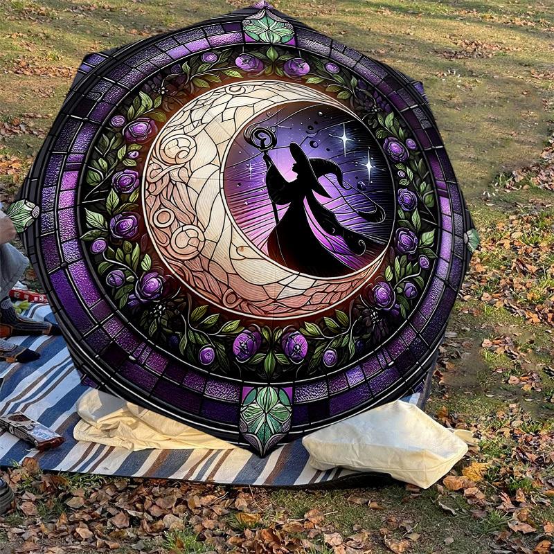 1PC Moon, WitchAutomatic Open/Close Umbrella with Windproof, 8-Rib Sturdy Canopy, Durable Ribs, Fashionable Design1207A