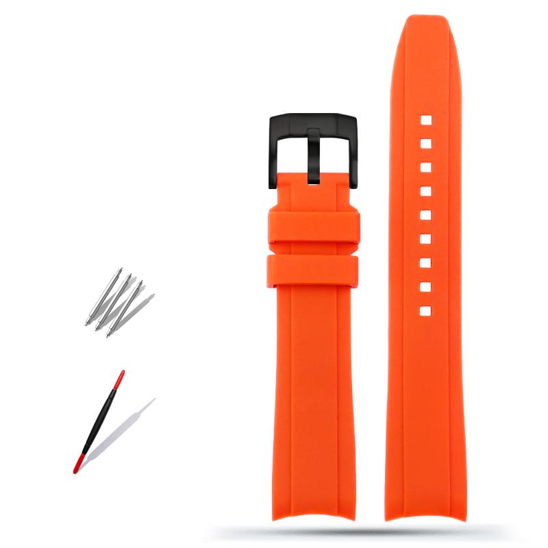 20mm 22mm Curved End Rubber Watchband For Casio Swordfish Seiko Tissot Omega Waterproof Silicone Sport Watch Band Bracelet Strap