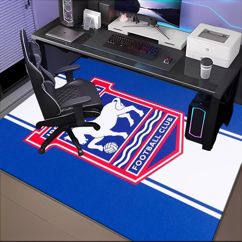 Town Football Club Crest Printed Office Carpet Chair Cushion Entryway Rug, Rugs for Living Room, Bedroom Christmas gifts