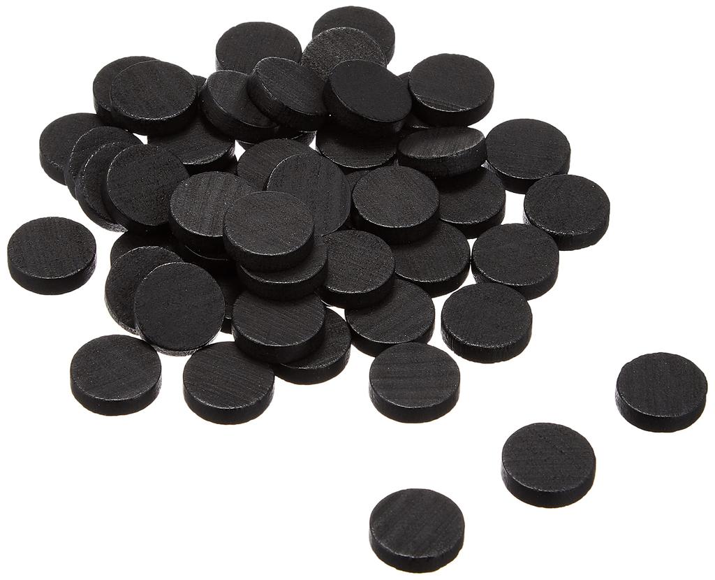 Black 15mm Wooden Discs 150 (approx. Pieces)