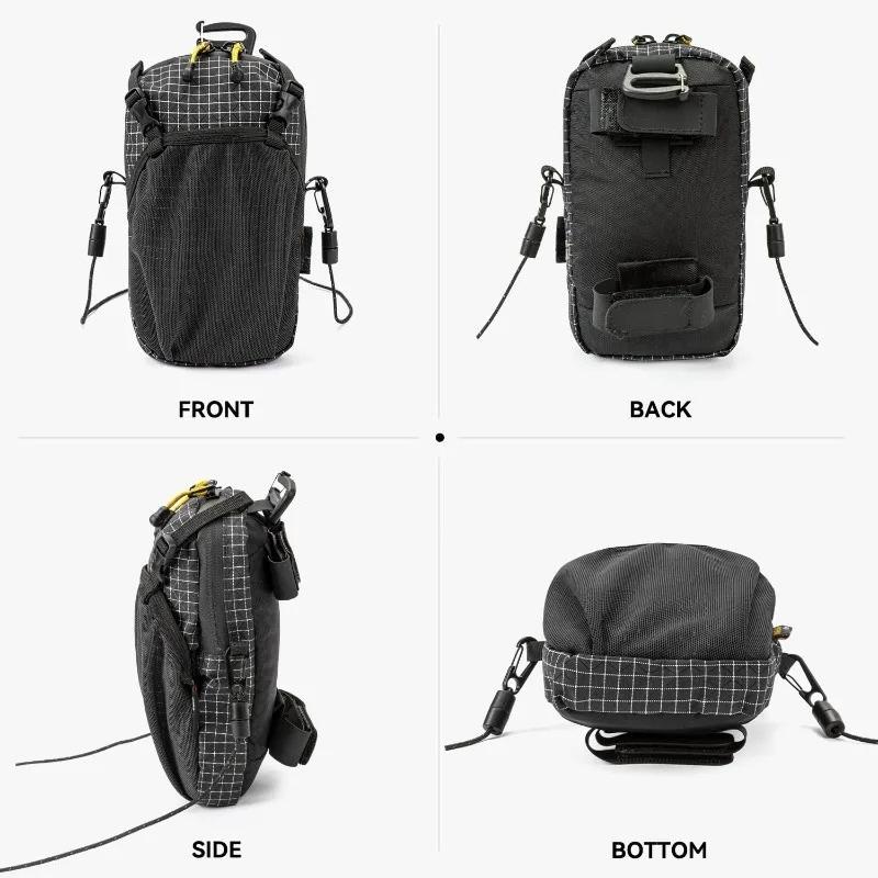 Water Bottle Holder Bag Phone Pocket And Quick-Adjust Strap Waterproof 420D Nylon For Cycling Hiking Camping Essentials