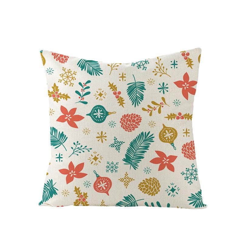 Home Polyester Pillow Cover Cartoon Digital Print Christmas Cushion Cover Living Room Sofa Cushion Cover