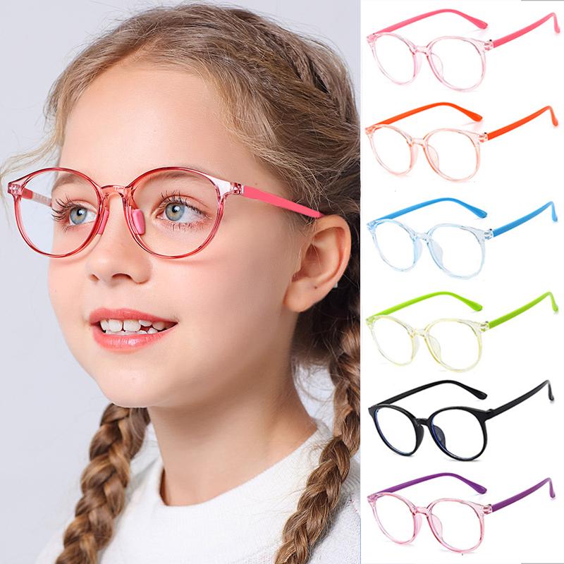 Blue Light Blocking Glasses Boy Girl Colorful Round Eyewear Party Travel Children Clear Anti Radiation Filter Glasses