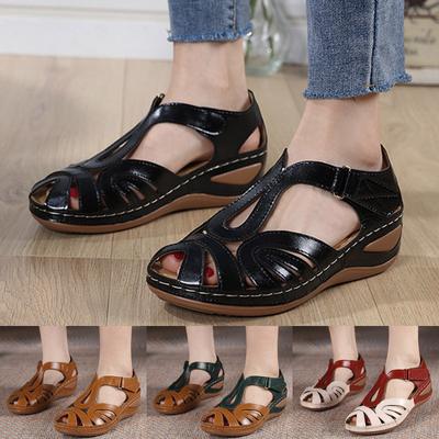 Womens Shower Sandals Women Sandals Fashion Summer Simple Hollow Large Wedge Heel Light Comfortable Chaussures Femmes éLéGantes